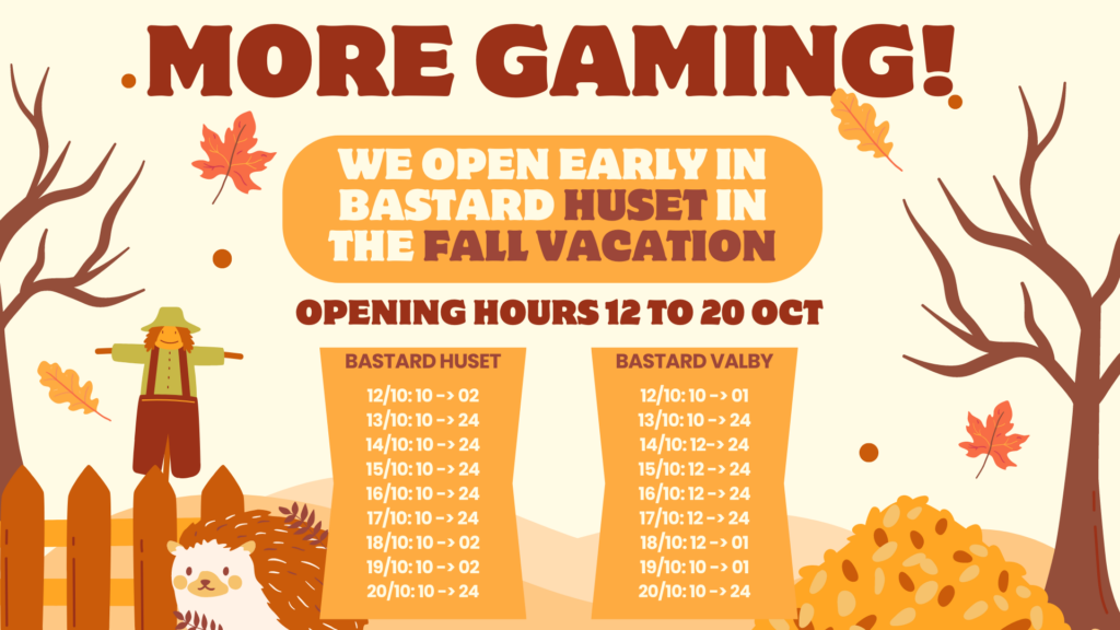 Fall Vacation Special opening hours