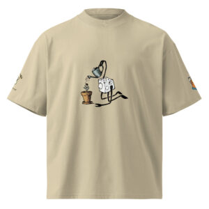 Unisex organic oversized high neck t-shirt